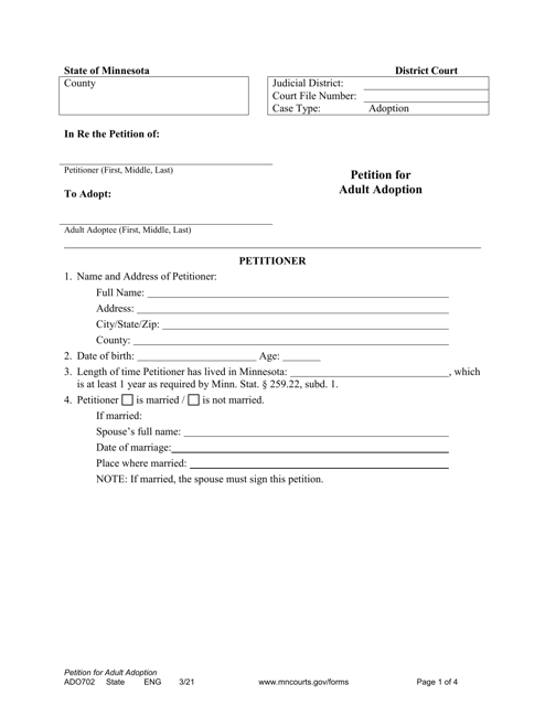 Form ADO702  Printable Pdf