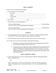 Form ADO702 Petition for Adult Adoption - Minnesota, Page 2