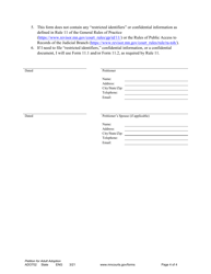 Form ADO702 Petition for Adult Adoption - Minnesota, Page 4