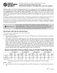 Instructions for Form MODES-4 &quot;Quarterly Contribution and Wage Report&quot; - Missouri