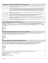 Form MO780-2931 Missouri Renewable Energy Standard Eligibility Certification Application - Missouri, Page 3