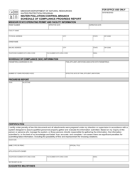 Form MO780-2907 Schedule of Compliance Progress Report - Missouri