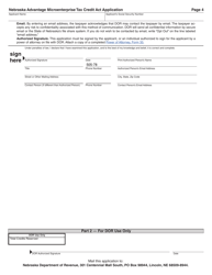 Nebraska Advantage Microenterprise Tax Credit Act Application - Nebraska, Page 4
