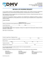 Document preview: Form NVL005 Nevada Live Hearing Request - Nevada
