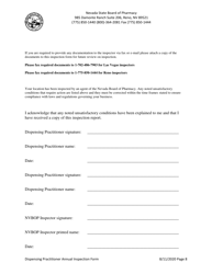 Dispensing Practitioner Annual Inspection Form - Nevada, Page 8