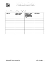 Retail Pharmacy Annual Inspection Form - Nevada, Page 11