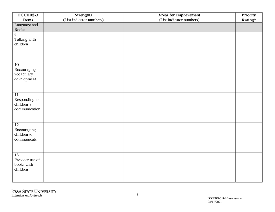 Self-assessment - Family Child Care Environment Rating Scale - 3rd Edition - Iowa, Page 3