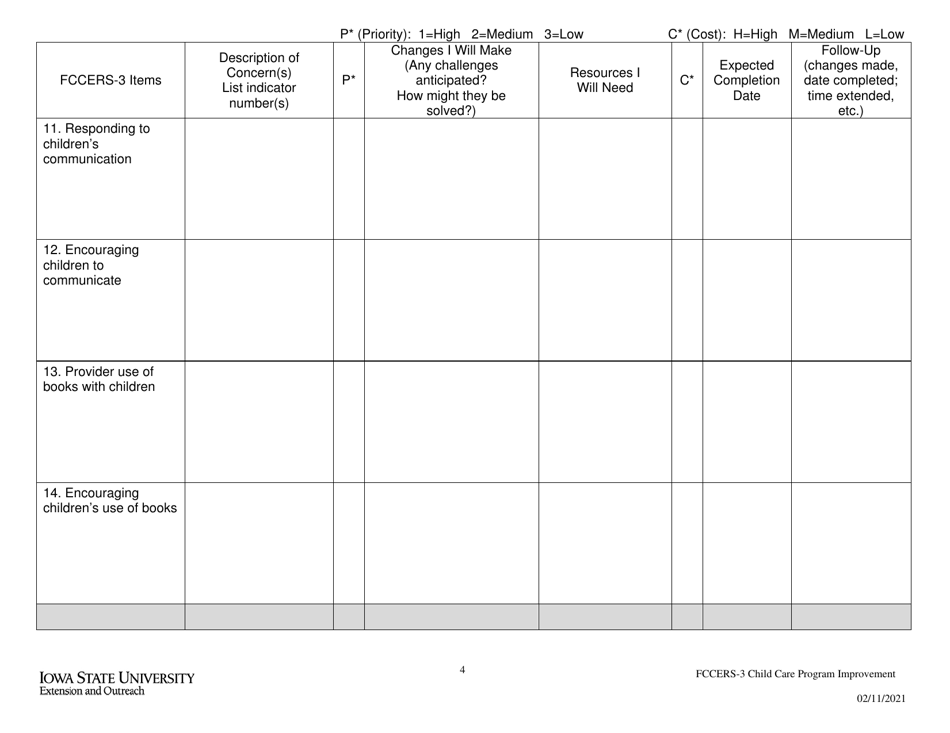 Child Development Home Program Improvement Plan - Iowa, Page 4