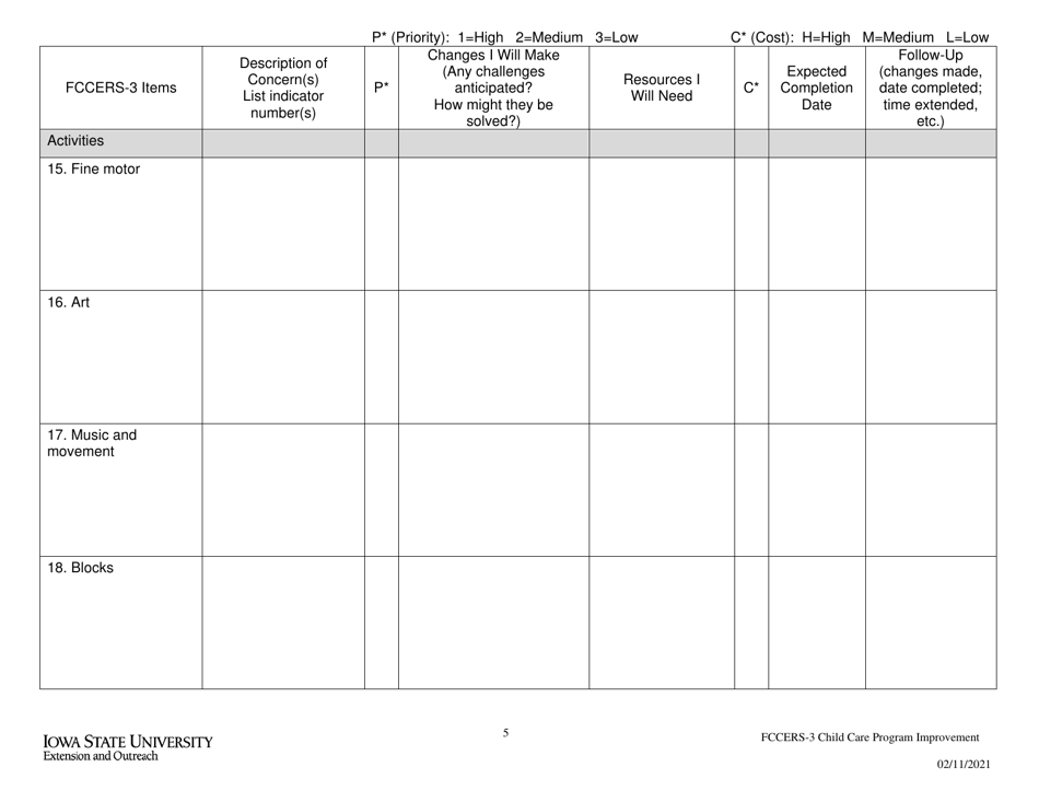 Child Development Home Program Improvement Plan - Iowa, Page 5