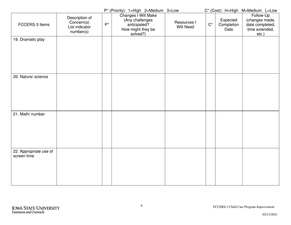 Child Development Home Program Improvement Plan - Iowa, Page 6