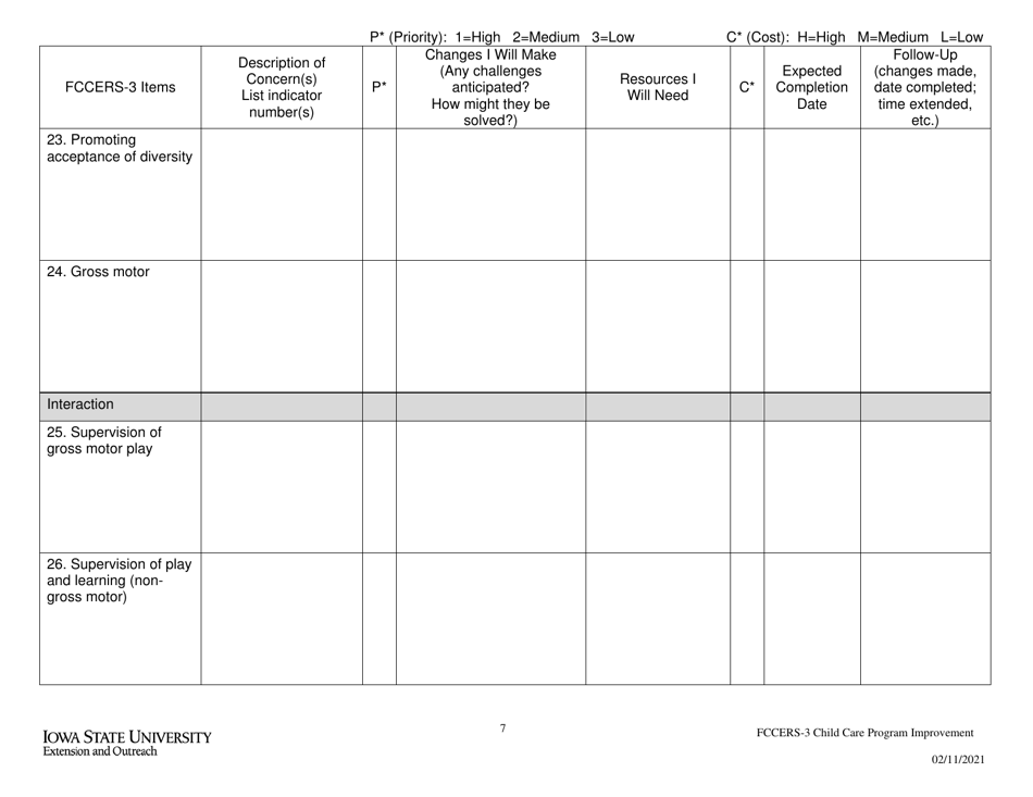 Child Development Home Program Improvement Plan - Iowa, Page 7