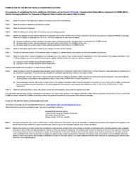 Form BSF352 Canada - United States - Mexico Agreement Motor Vehicle Averaging Election for Purposes of Regional Value Content - Canada, Page 2
