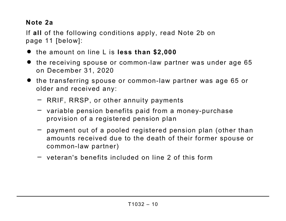 Form T1032 Joint Election to Split Pension Income - Large Print - Canada, Page 10