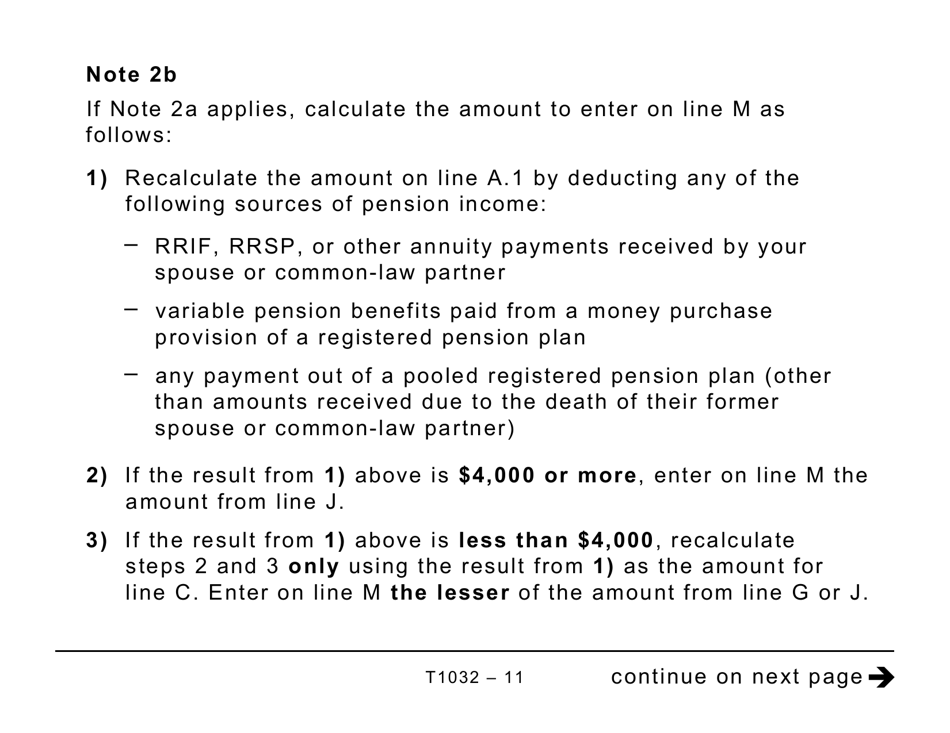 Form T1032 Joint Election to Split Pension Income - Large Print - Canada, Page 11