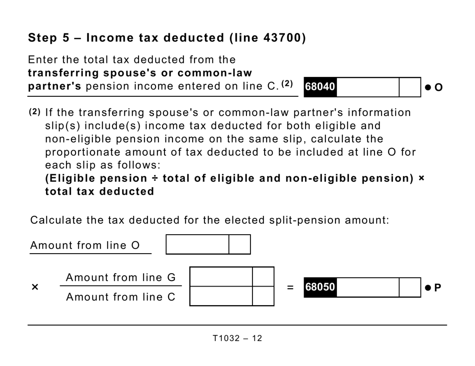 Form T1032 Joint Election to Split Pension Income - Large Print - Canada, Page 12
