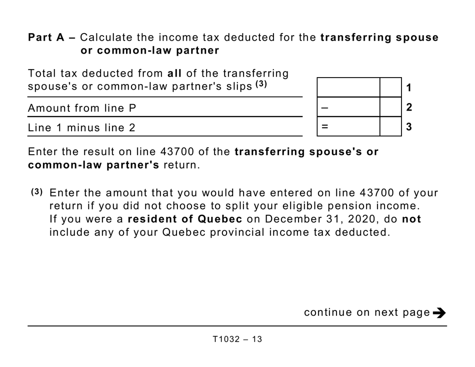 Form T1032 Joint Election to Split Pension Income - Large Print - Canada, Page 13