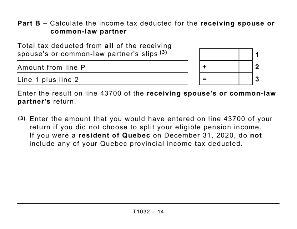 Form T1032 Joint Election to Split Pension Income - Large Print - Canada, Page 14