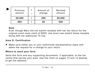 Form T1-ADJ T1 Adjustment Request - Large Print - Canada, Page 12