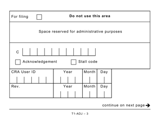Form T1-ADJ T1 Adjustment Request - Large Print - Canada, Page 3