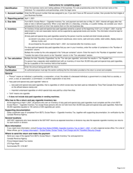 Form B273 Excise Return - Cigarette Inventory Tax - Canada, Page 2