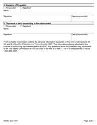 Form 0429E Adjournment Request - Ontario, Canada, Page 2