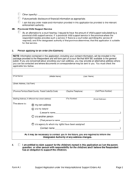 Form A.1 Support Application Under the Interjurisdictional Support Orders (Iso) Act - Prince Edward Island, Canada, Page 2