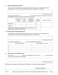 Form G Request to Pay Child Support Different Than Child Support Table Amount - Prince Edward Island, Canada, Page 2