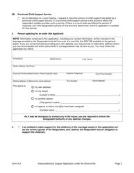 Form A.3 Interjurisdictional Support Application Under the Divorce Act - Prince Edward Island, Canada, Page 2