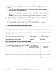 Form A.3 Interjurisdictional Support Application Under the Divorce Act - Prince Edward Island, Canada, Page 3