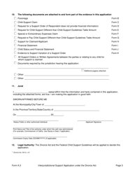 Form A.3 Interjurisdictional Support Application Under the Divorce Act - Prince Edward Island, Canada, Page 5
