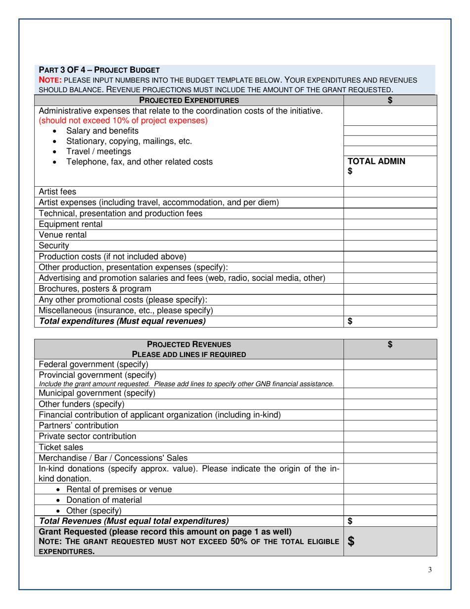 Strategic Initiatives Fund (Sif) Strategic Growth  Development Application - New Brunswick, Canada, Page 3