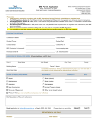 Document preview: Bpe Permit Application - Nova Scotia, Canada