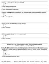 Form OCL0050E Intake Form - Ontario, Canada, Page 13