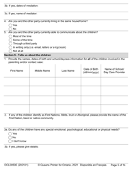 Form OCL0050E Intake Form - Ontario, Canada, Page 7