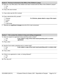 Form OCL0050E Intake Form - Ontario, Canada, Page 8