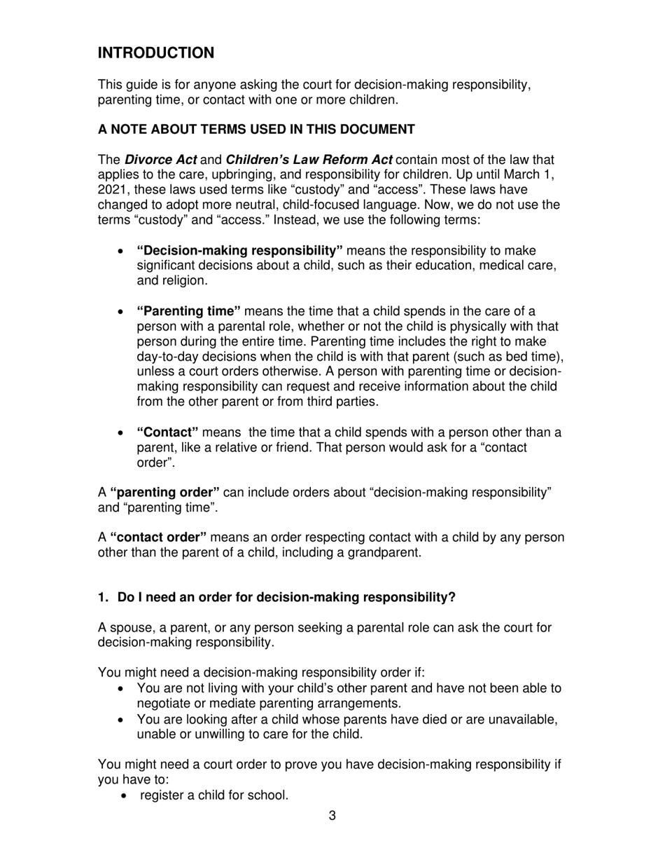 Instructions for Form 35.1 Affidavit in Support of Claim for Custody or Access - Ontario, Canada, Page 4