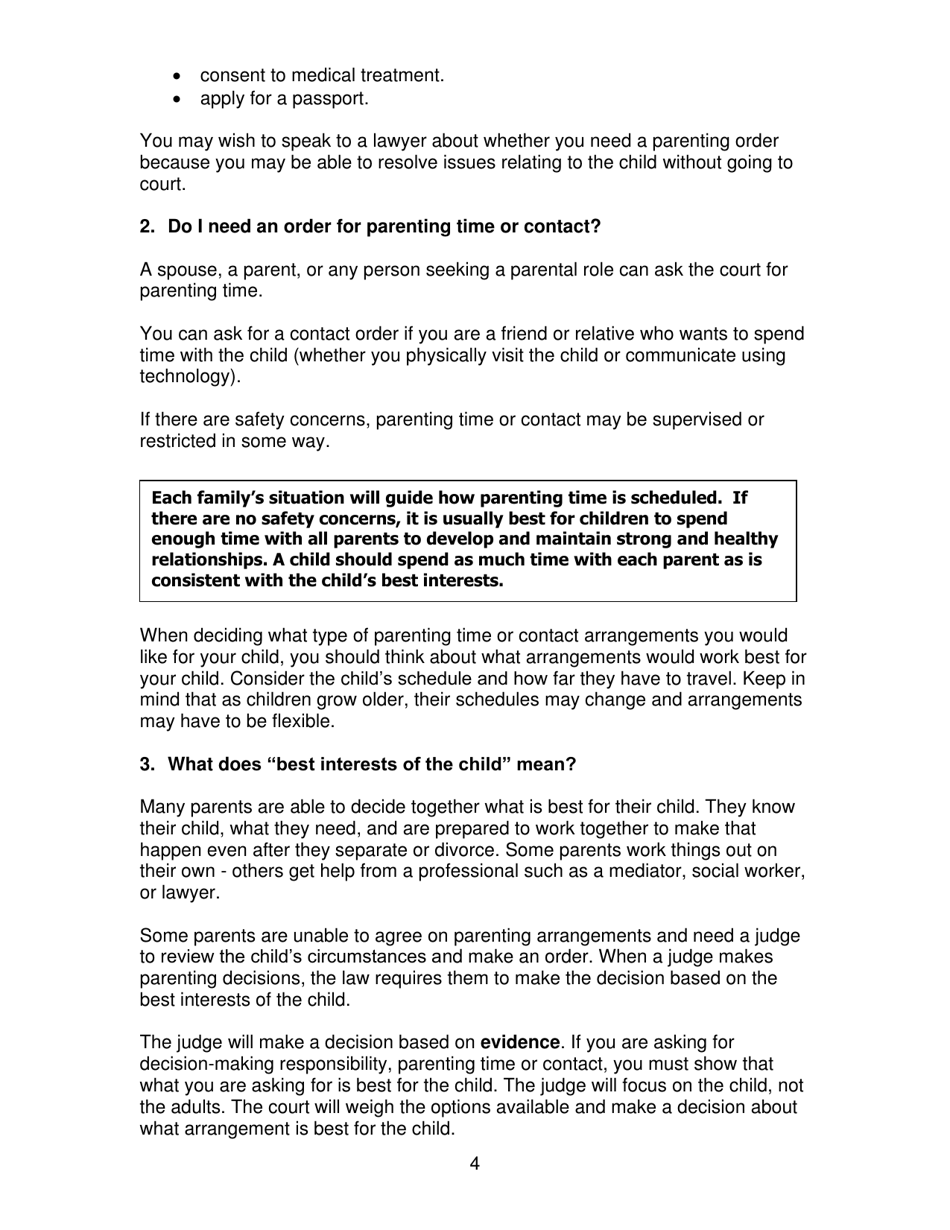Instructions for Form 35.1 Affidavit in Support of Claim for Custody or Access - Ontario, Canada, Page 5