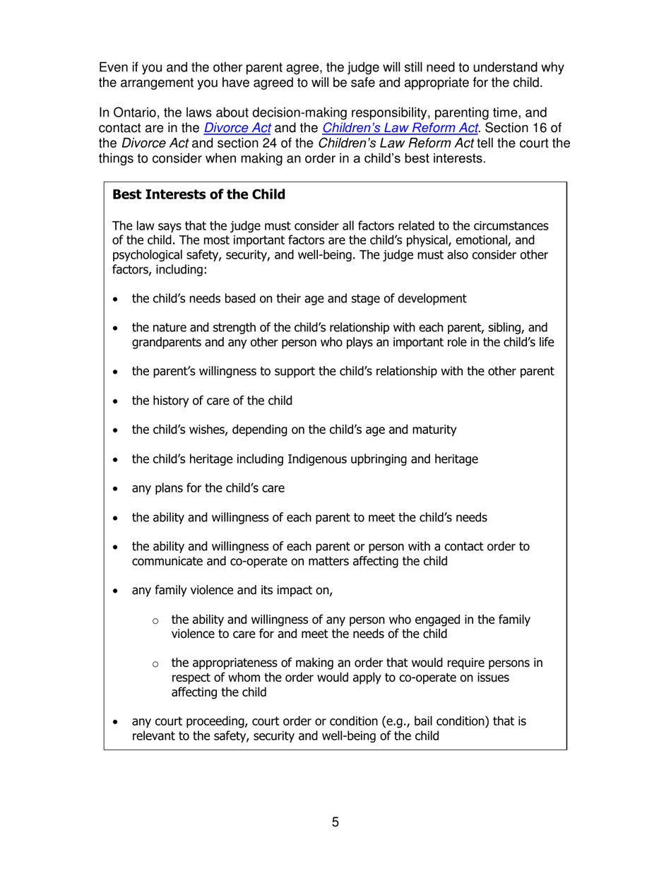 Instructions for Form 35.1 Affidavit in Support of Claim for Custody or Access - Ontario, Canada, Page 6