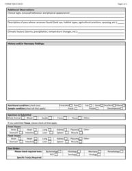 Form FQM-012W-01 Wildlife Submission Form - British Columbia, Canada, Page 2
