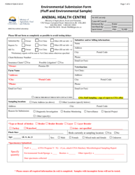 Form FQM-012E-01 Environmental Submission Form (Fluff and Environmental Sample) - British Columbia, Canada