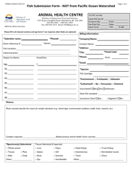 Form FQM-012FCP-01 &quot;Fish Submission Form - Not From Pacific Ocean Watershed&quot; - British Columbia, Canada