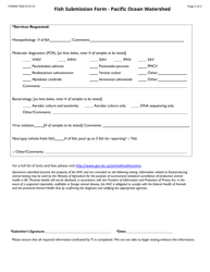 Form FQM-012F-01 Fish Submission Form - Pacific Ocean Watershed - British Columbia, Canada, Page 2