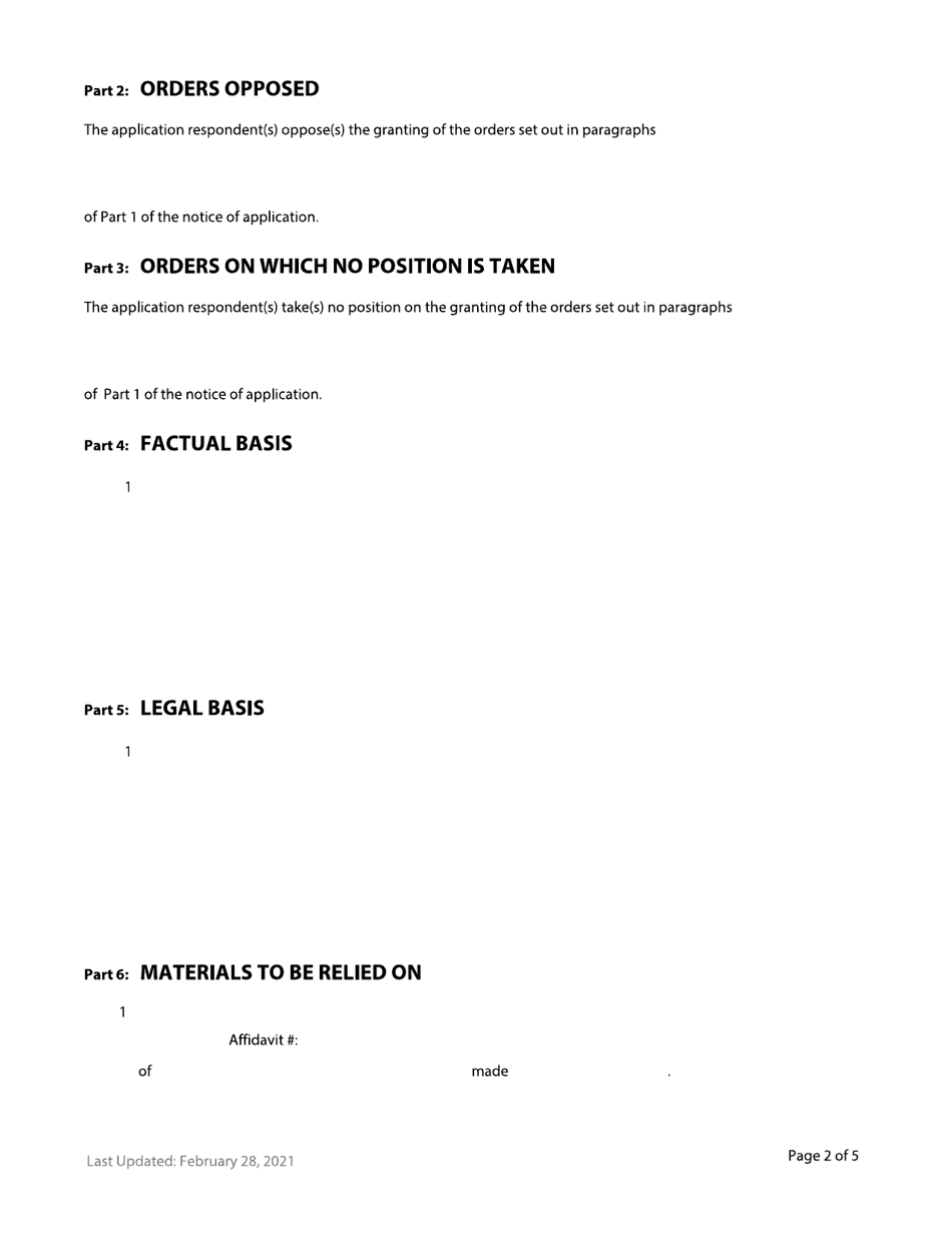 Form F32 Application Response - British Columbia, Canada, Page 2