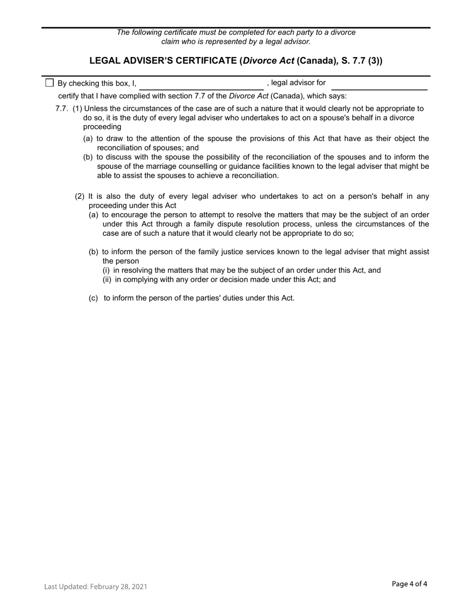Form F98 Notice of Appeal From Master, Registrar or Special Referee - British Columbia, Canada, Page 4