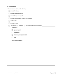 Form F5 Counterclaim - British Columbia, Canada, Page 2