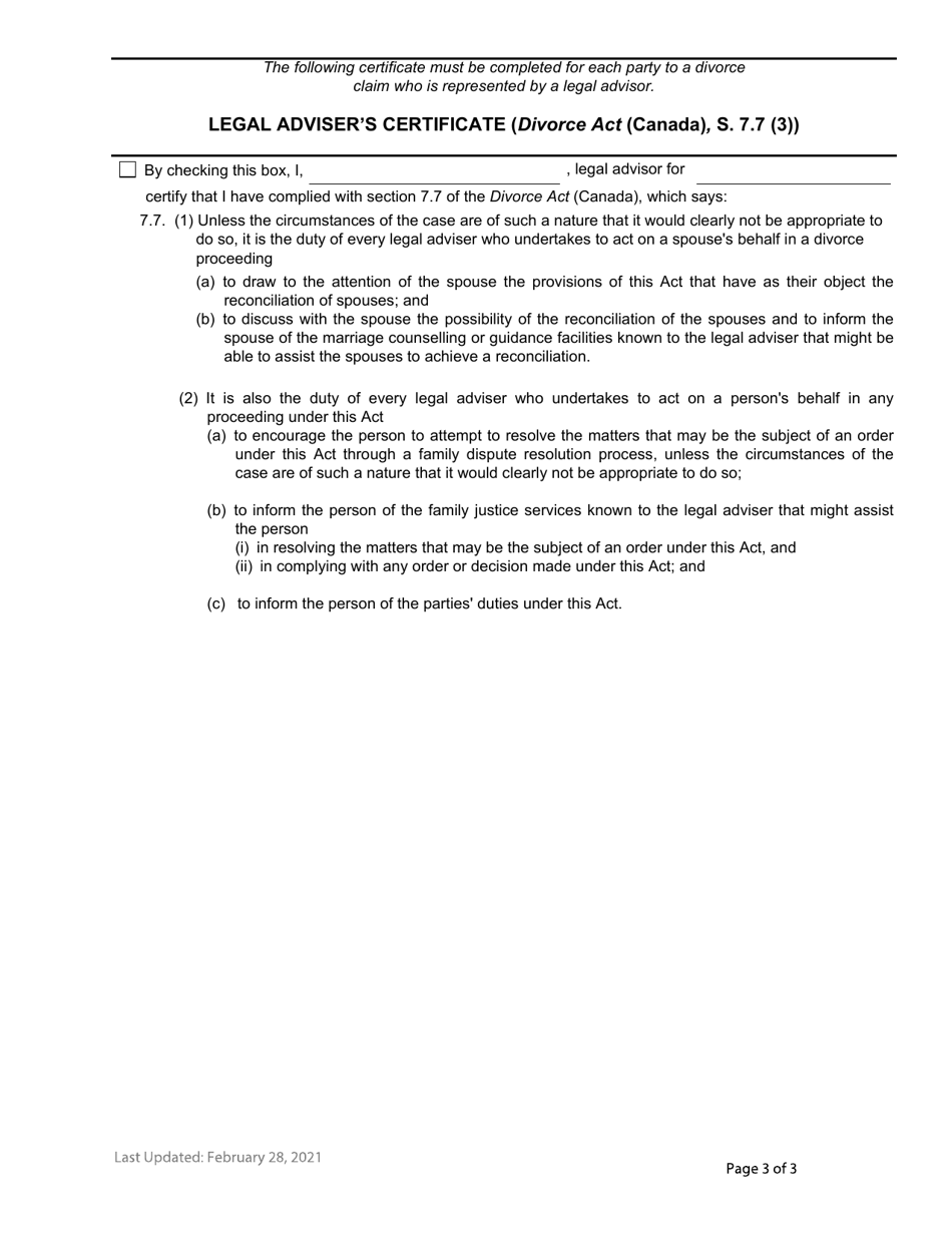 Form F77 Notice of Interest - British Columbia, Canada, Page 3