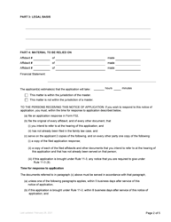 Form F31 Notice of Application - British Columbia, Canada, Page 2