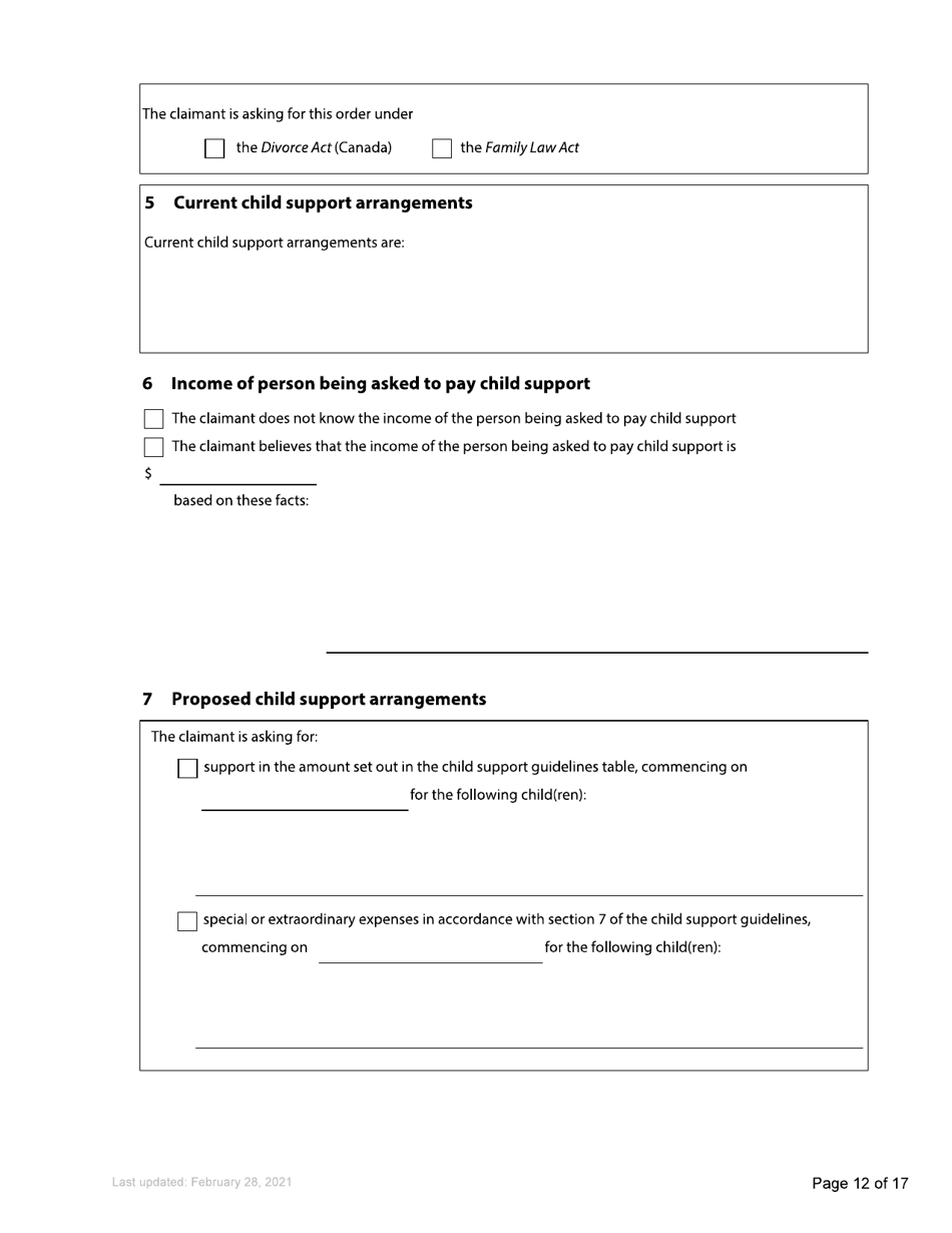 Form F3 Notice of Family Claim - British Columbia, Canada, Page 12