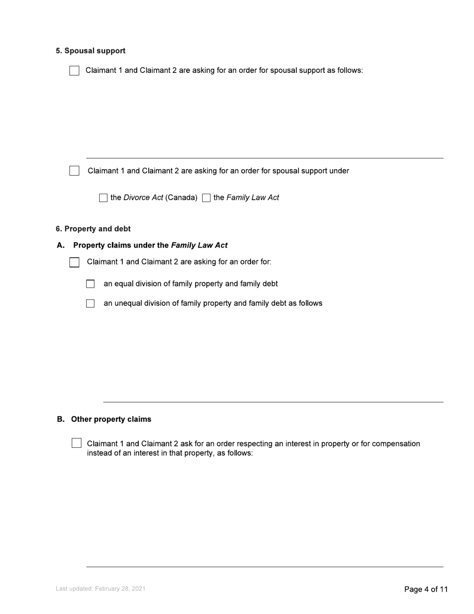 Form F1 Notice of Joint Family Claim - British Columbia, Canada, Page 4