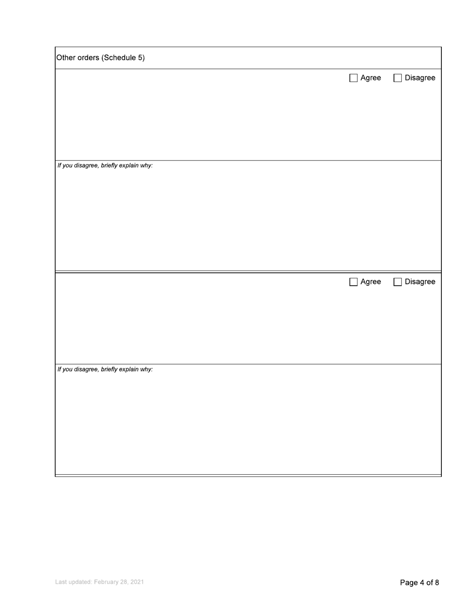 Form F4 Response to Family Claim - British Columbia, Canada, Page 4